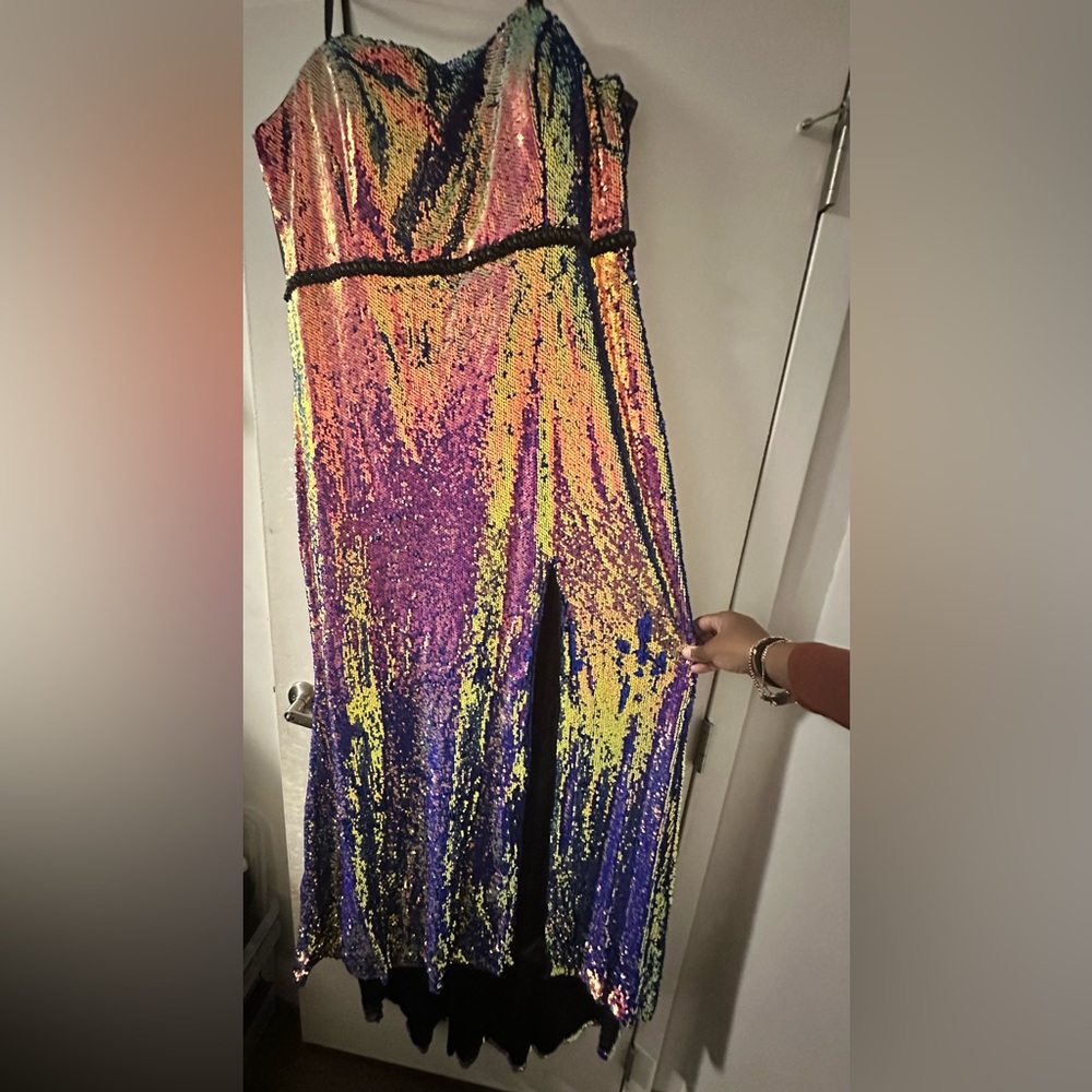 Brand new sequin multi-color evening gown